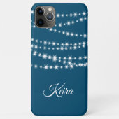 Personalisierte String-Leuchten in blau Case-Mate iPhone Hülle (Rückseite)