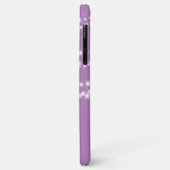 Personalisierte String Lights auf lila iPhone Case (Hinten/Links)