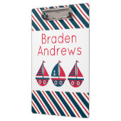 Personalisierte Strip-Segelboote Klemmbrett (Links)