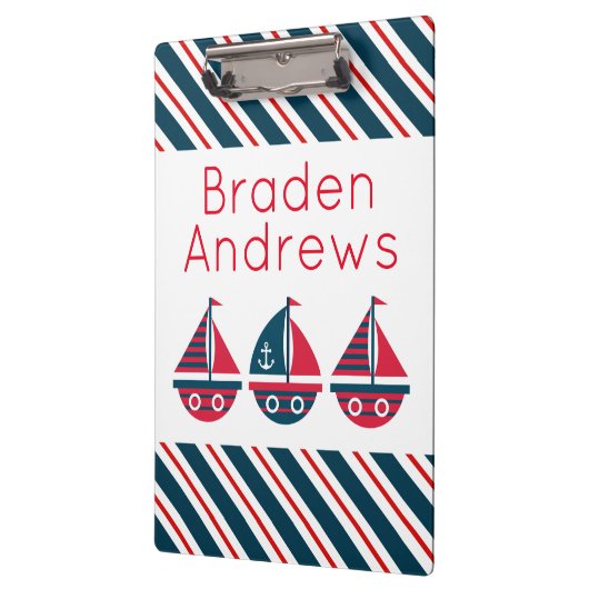 Personalisierte Strip-Segelboote Klemmbrett (Links)