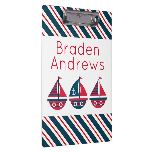 Personalisierte Strip-Segelboote Klemmbrett (Rechts)