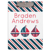 Personalisierte Strip-Segelboote Klemmbrett (Vorderseite)
