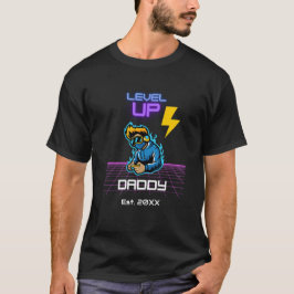 Personalisierte Stufe bis zum neuen Daddy für Game T-Shirt