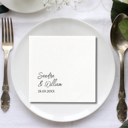 Personalisierte stylische Kalligraphie Blüh Weddin Serviette