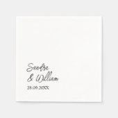 Personalisierte stylische Kalligraphie Blüh Weddin Serviette (Vorderseite)