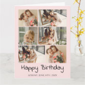 Personalisierte Stylish Simple Birthday Foto Colla Karte (Gelbe Blume)