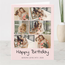 Personalisierte Stylish Simple Birthday Foto Colla Karte