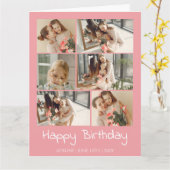 Personalisierte Stylish Simple Birthday Foto Colla Karte (Gelbe Blume)