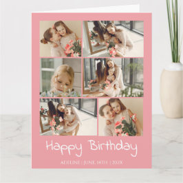 Personalisierte Stylish Simple Birthday Foto Colla Karte