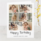 Personalisierte Stylish Simple Birthday Foto Colla Karte (Gelbe Blume)
