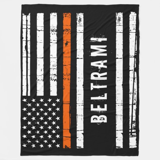 Personalisierte Such-Rettung für das Thin Orange L Fleecedecke (Vorderseite)