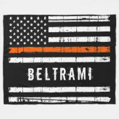 Personalisierte Such-Rettung für das Thin Orange L Fleecedecke (Vorderseite (Horizontal))