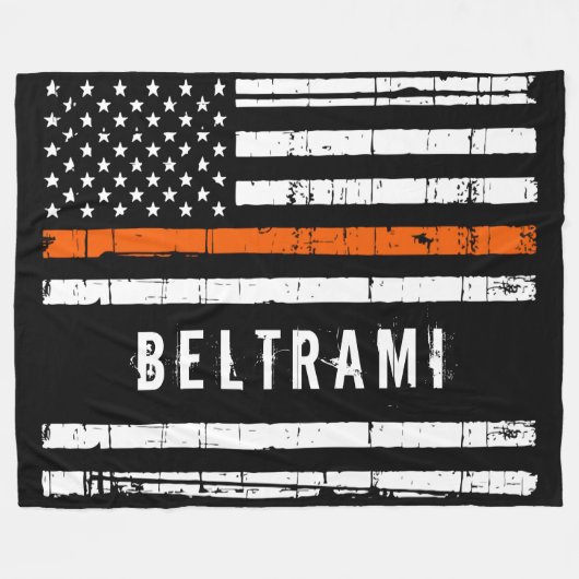 Personalisierte Such-Rettung für das Thin Orange L Fleecedecke (Vorderseite (Horizontal))