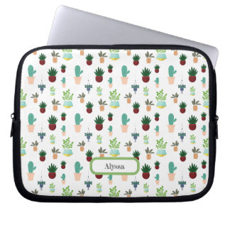 Personalisierte Sukkulenten-Cacti-Laptoptasche Laptopschutzhülle