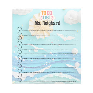Personalisierte Summer to Do Liste Notizblock
