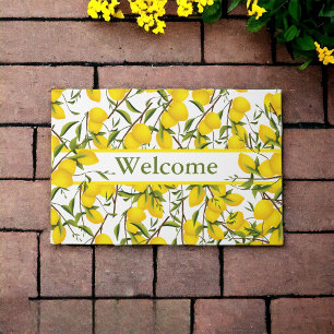 Personalisierte Summery Citrus Lemon Tree Branches Fußmatte