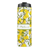 Personalisierte Summery Citrus Lemon Tree Branches Thermosbecher (Vorderseite)