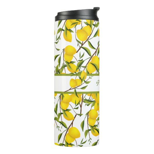 Personalisierte Summery Citrus Lemon Tree Branches Thermosbecher (Nach links gedreht)