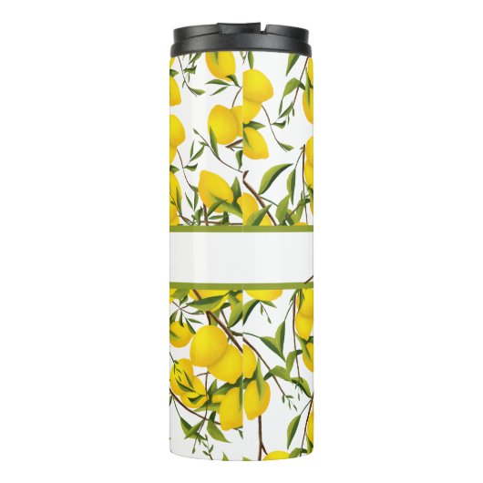 Personalisierte Summery Citrus Lemon Tree Branches Thermosbecher (Rückseite)