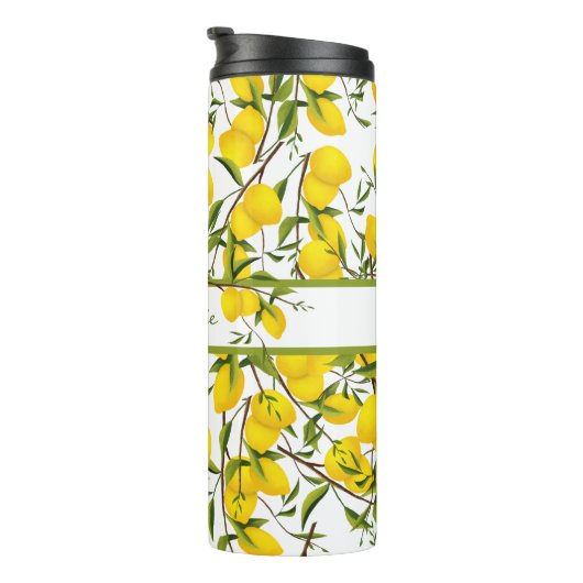 Personalisierte Summery Citrus Lemon Tree Branches Thermosbecher (Nach rechts gedreht)