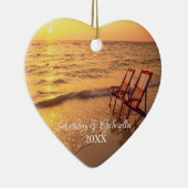 Personalisierte Sunsetting Strand-Verzierung Keramik Ornament (Rechts)