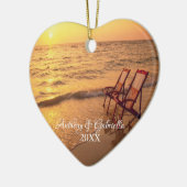Personalisierte Sunsetting Strand-Verzierung Keramik Ornament (Links)