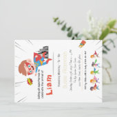 Personalisierte Superhero Boy Kinderdusche Einladu Einladung (Stehend Vorderseite)