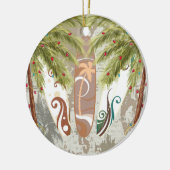 Personalisierte Surfbretter und Palmen Trees Beach Keramikornament (Links)