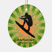 Personalisierte Surfverzierung Keramikornament (Links)