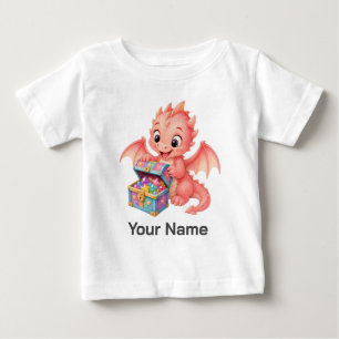 Personalisierte süße Baby-Drachen-Schatzkiste für  Baby T-shirt