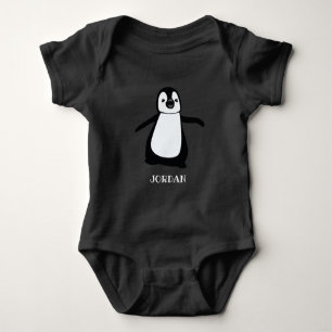 Personalisierte süße Baby-Pinguin-Illustration in Baby Strampler
