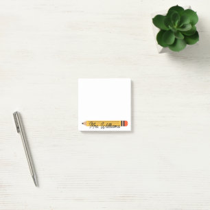 Personalisierte süße Buntstift-Lehrer-Rückkehr zur Post-it Klebezettel