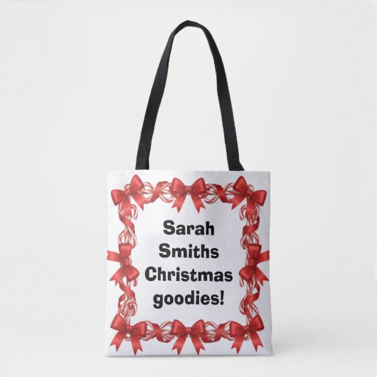 Personalisierte süße Candy Canes & Bänder -  Tasche (Vorderseite)