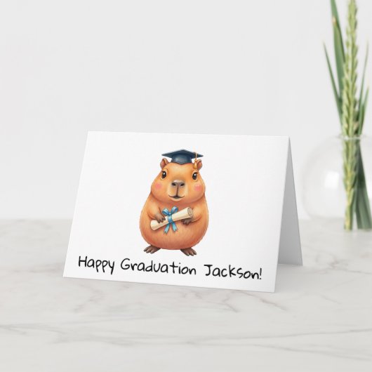 Personalisierte süße Capybara-Abschlussfeier  Karte (Vorderseite)