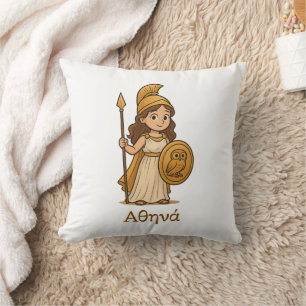 Personalisierte süße Cartoon-Athena griechische Gö Kissen