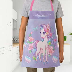 Personalisierte süße Einhorn-Kinder-Schürze fürs K Schürze