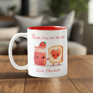 Personalisierte süße Erdbeer-Marmelade Muttertagsg Zweifarbige Tasse