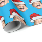 Personalisierte süße Familien-Gesicht Weihnachtsma Geschenkpapier (Rolleneckpunkt)
