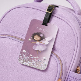 Personalisierte Süße Feen Lila Mädchen Gepäckanhänger