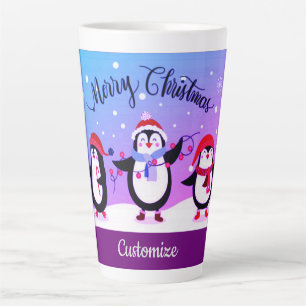 Personalisierte Süße Feiertags Pinguine 2 Milchtasse