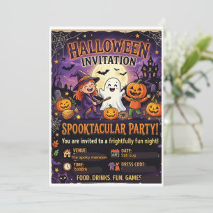 Personalisierte süße Geisterfamilie Halloween-Einl Einladung