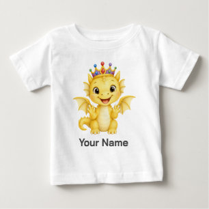 Personalisierte süße gelbe Babydrachenkrone für Kl Baby T-shirt