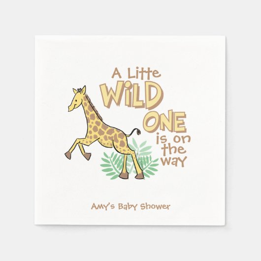 Personalisierte süße Giraffe Wild One Baby Shower Serviette (Vorderseite)