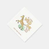 Personalisierte süße Giraffe Wild One Baby Shower Serviette (Ecke)