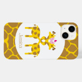 Personalisierte süße Giraffen in Liebe Case-Mate iPhone Hülle (Rückseite (Horizontal))