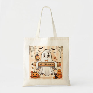 Personalisierte süße Halloween-Geist-Lehrer-Tasche Tragetasche