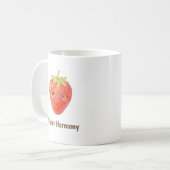 Personalisierte süße Harmonie Erdbeere Kaffeetasse (Vorderseite Links)