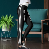 Personalisierte süße Haustierkatze Name Schwarz We Leggings