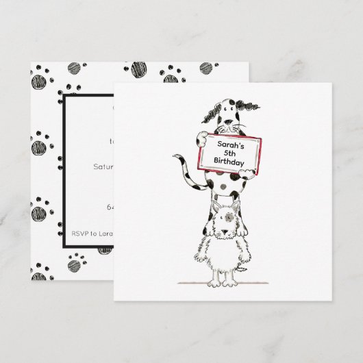 Personalisierte süße Hund-Akrobaten-Geburtstagsein (Vorne/Hinten)