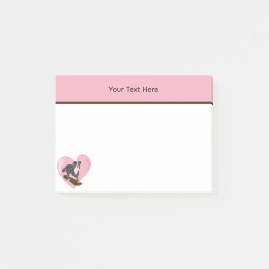Personalisierte süße Hunde-Notizen Post-it Klebezettel (Vorderseite)